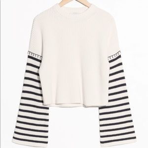 & other stories striped sweater (white XS)
